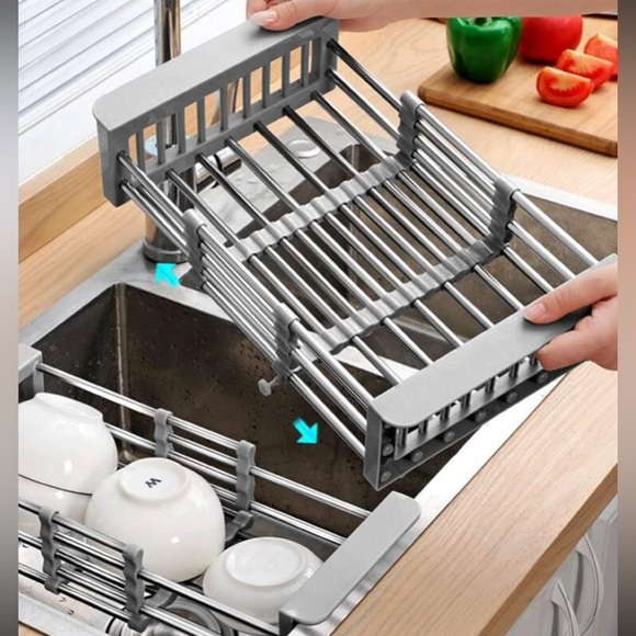 Stainless steel Retractable drain rack kitchen basket - Picture 2 of 7